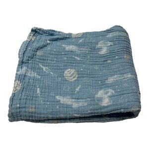 Aden & Anais Essentials Blue Space Planets Muslin Swaddle Baby Blanket